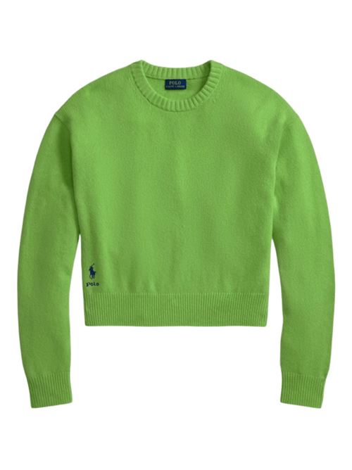 Maglia da donna in misto lana, girocollo, colore verde lime POLO RALPH LAUREN | 211914515008